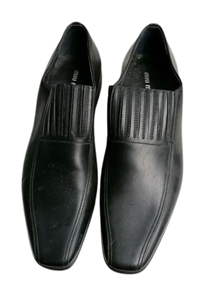 Miu Miu Vintage Années 2000 – Mocassins Cuir Noir – Deadstock – Archive