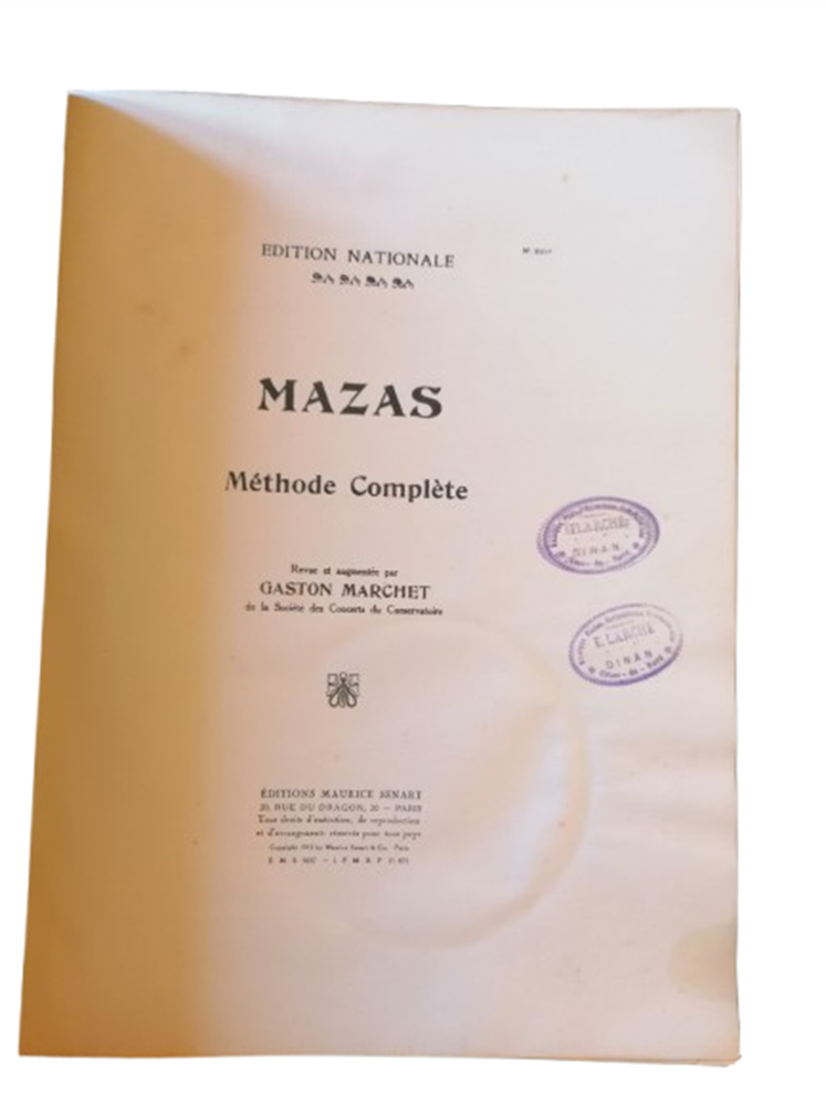 Mazas – Méthode complète pour violon (Édition Maurice Senart, 1915)