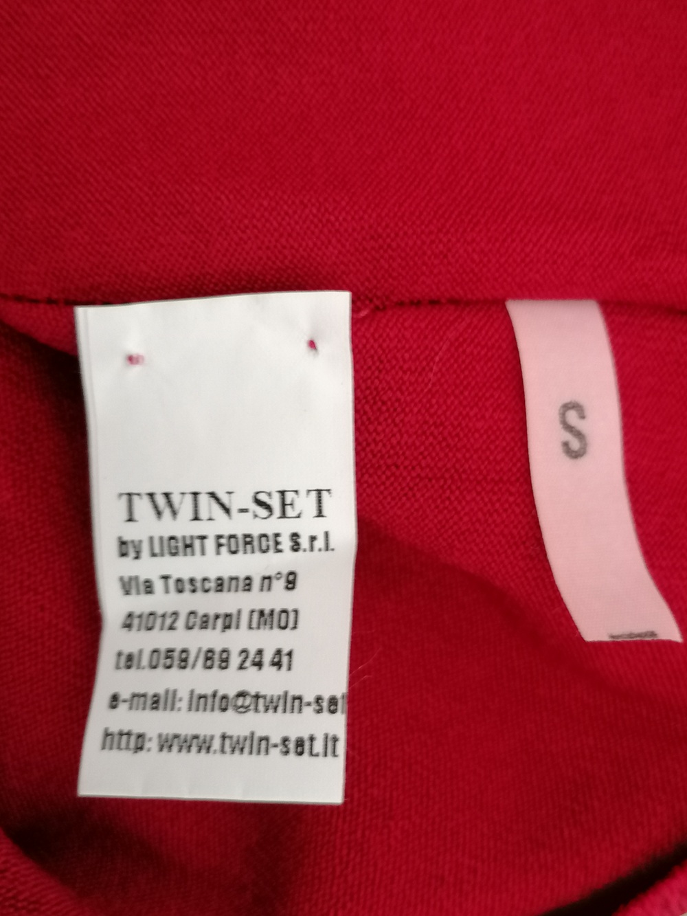 Twin-Set by Light Force Top Y2K Rouge Deadstock Made in Italy