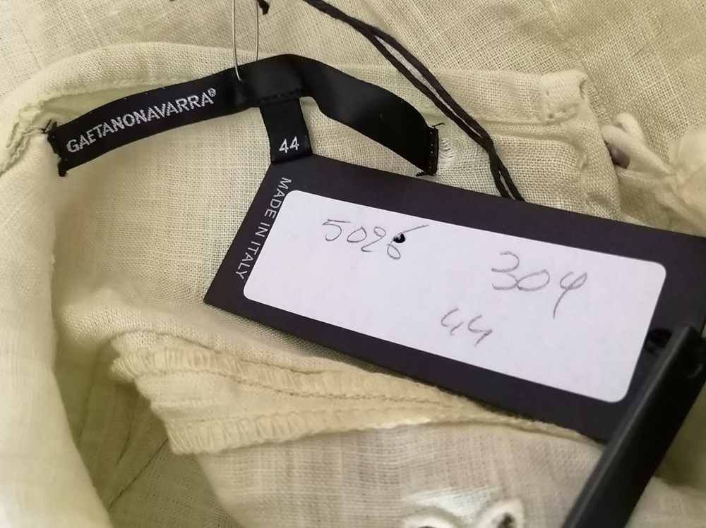 Gaetano Navarra Deadstock – Top asymétrique 100 % Lin Brodé