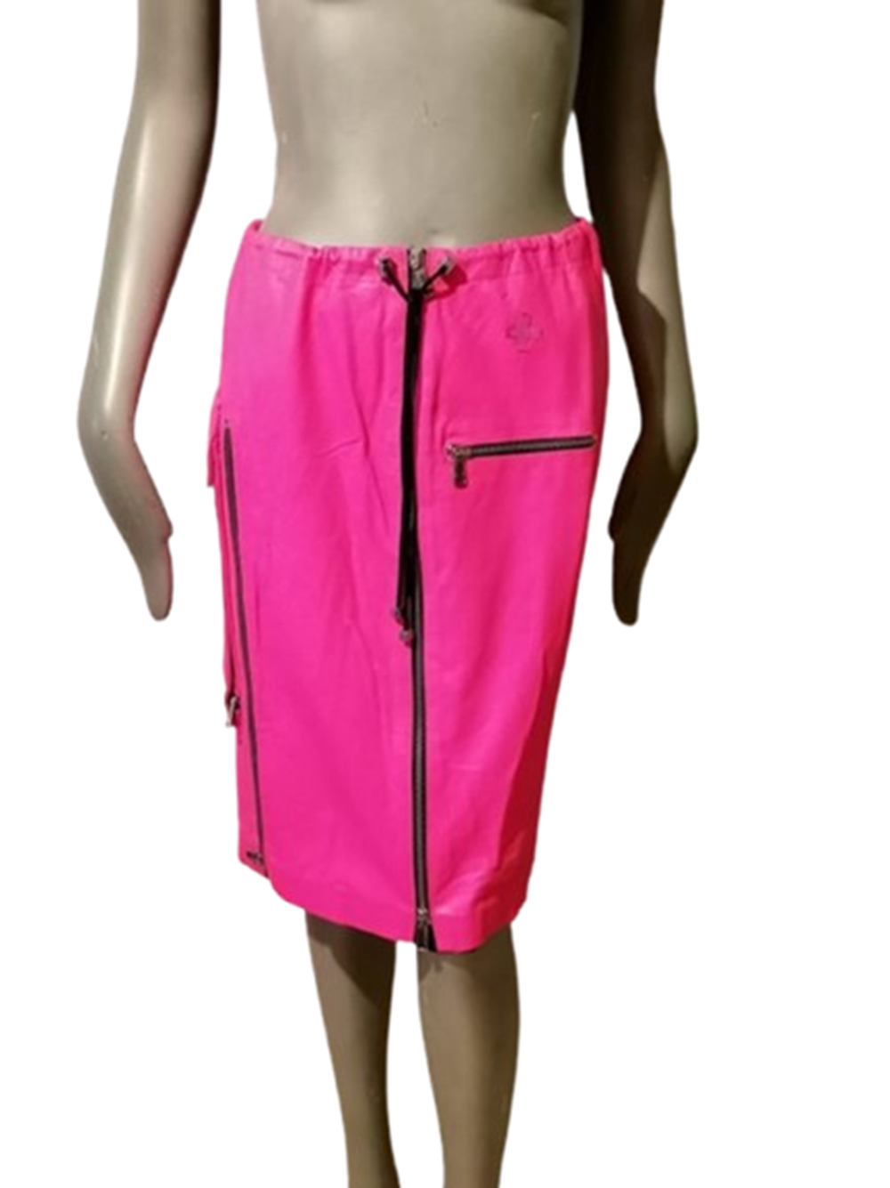 Jupe JC de Castelbajac Vintage en Cuir Rose Fuchsia – Collector