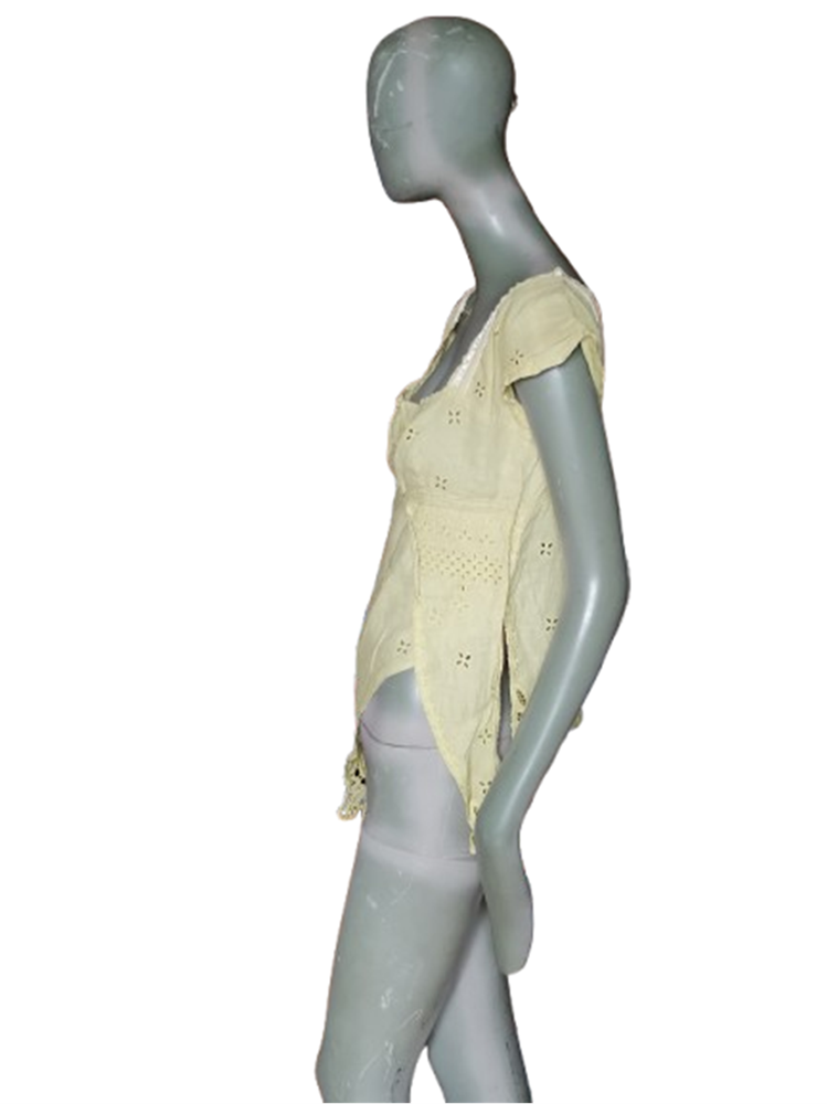 Gaetano Navarra Deadstock – Top asymétrique 100 % Lin Brodé