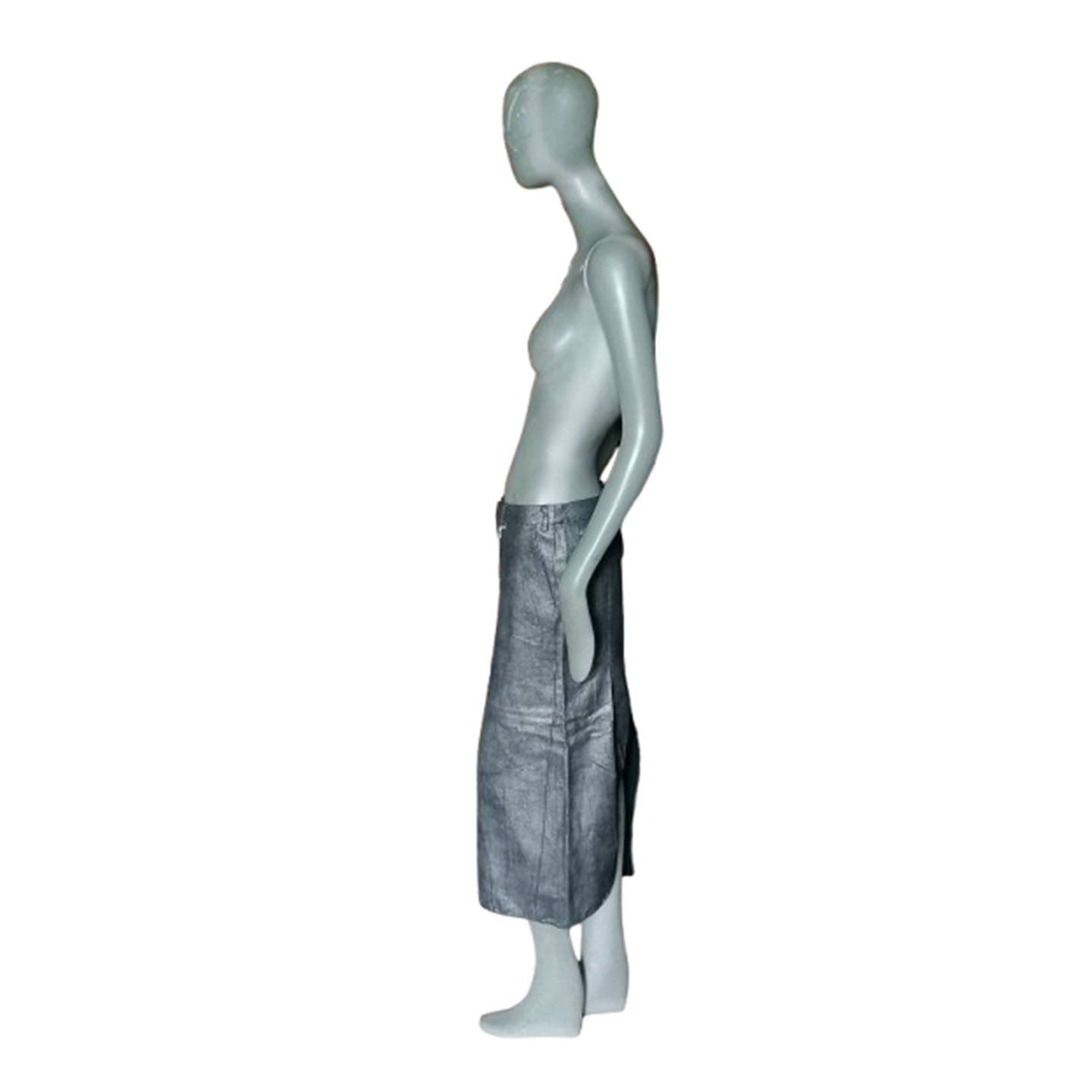 Jupe midi AK deadstock coton enduit métallisé