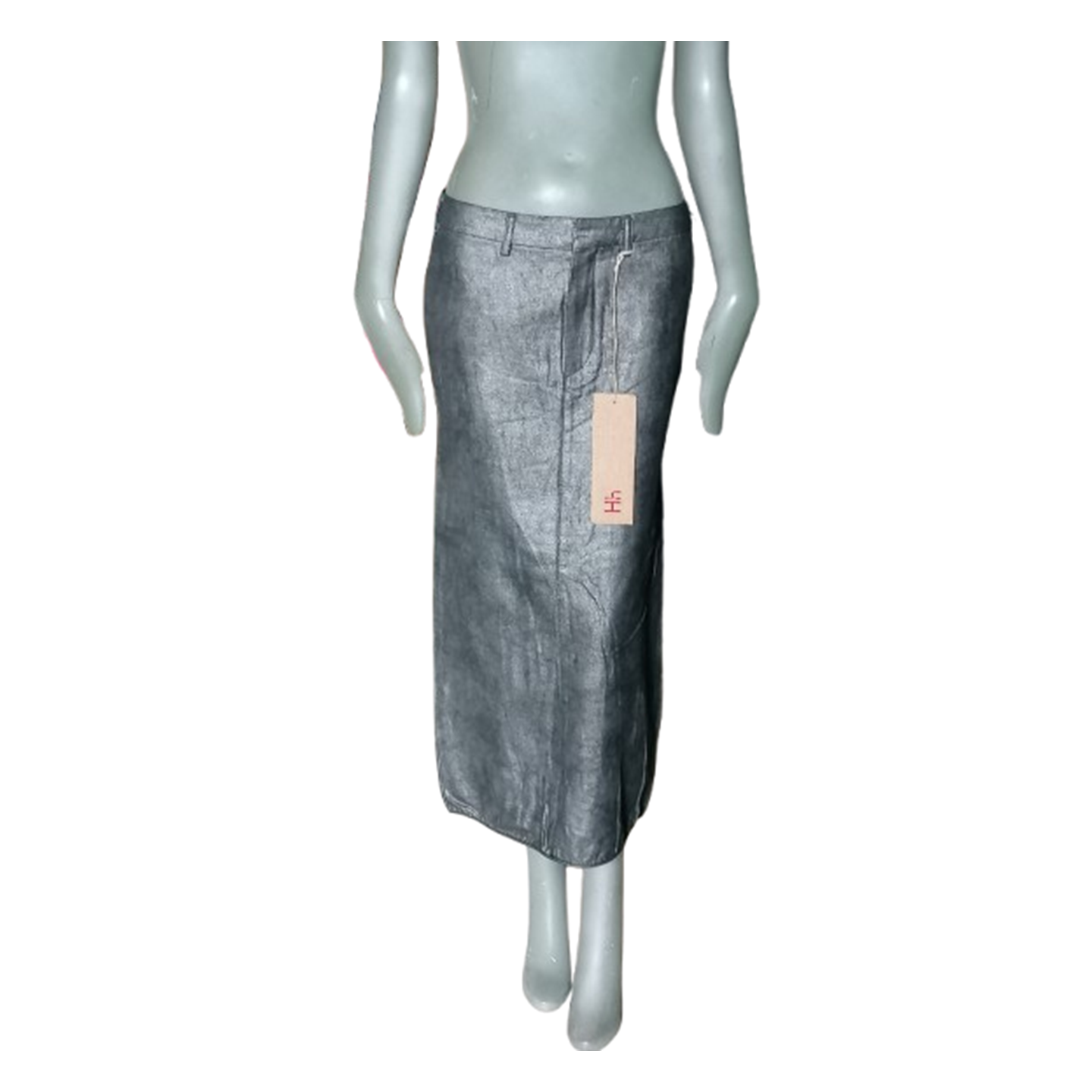 Jupe midi AK deadstock coton enduit métallisé