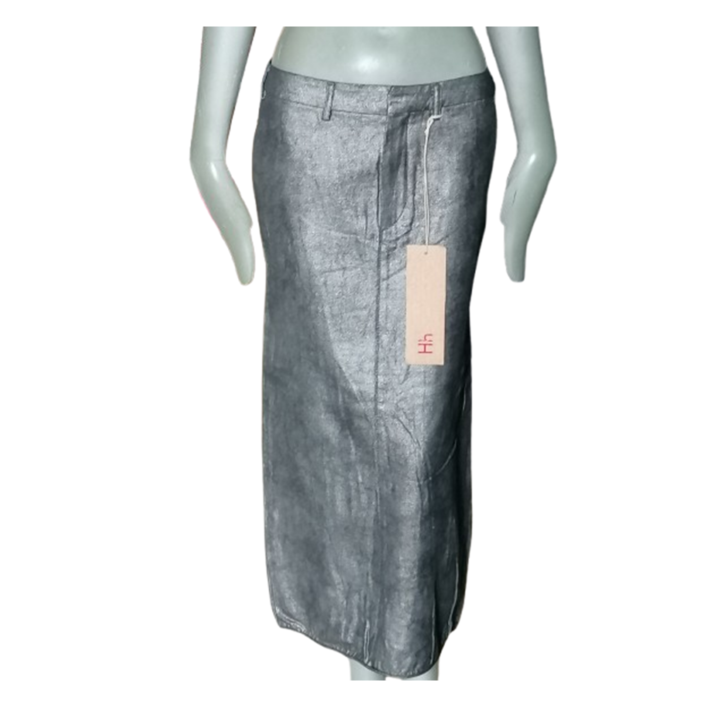 Jupe midi AK deadstock coton enduit métallisé