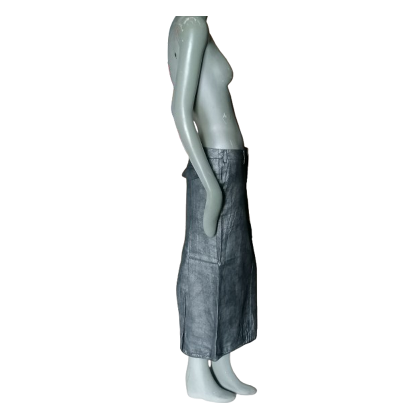 Jupe midi AK deadstock coton enduit métallisé