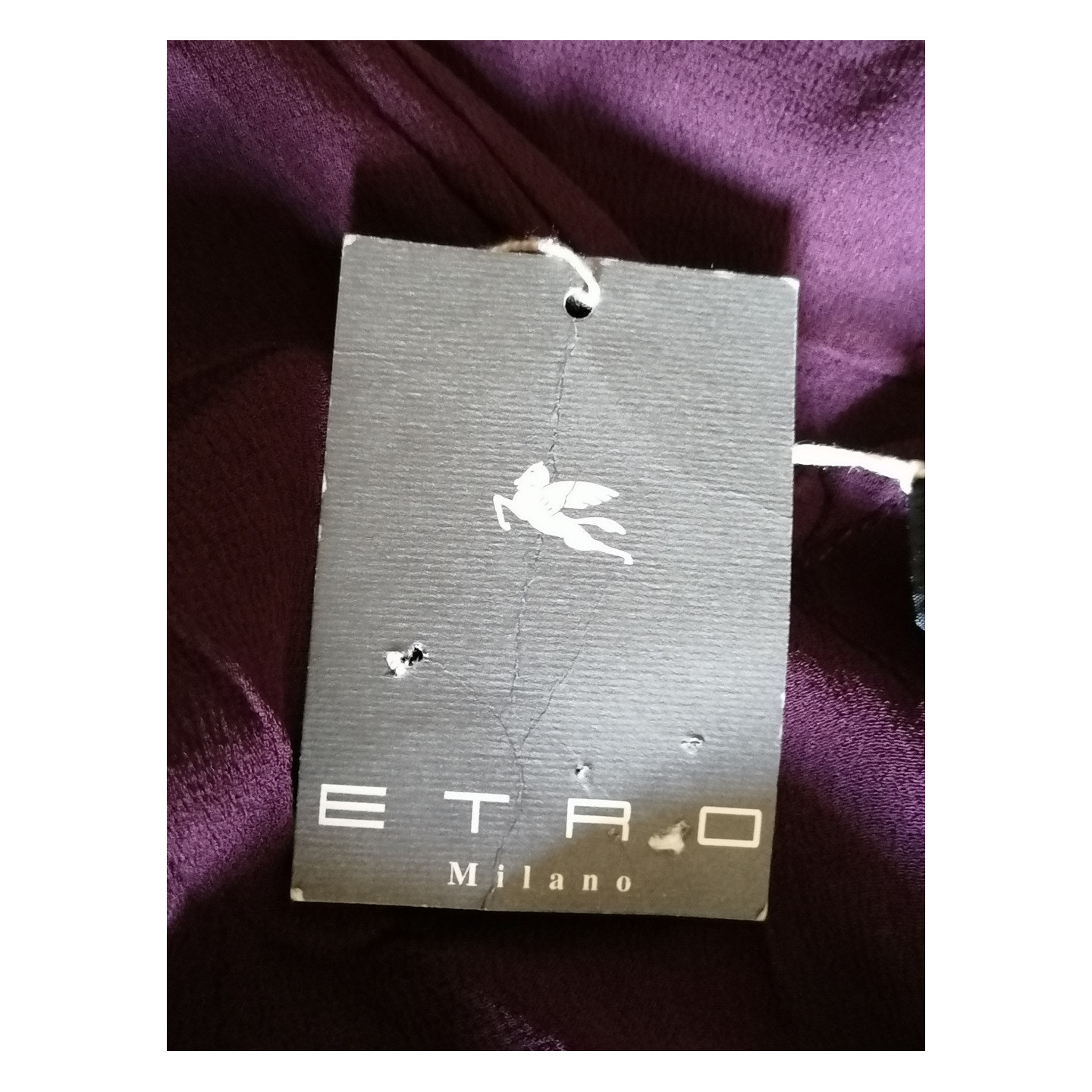 ETRO Milano – Robe longue en soie prune Made in Italy