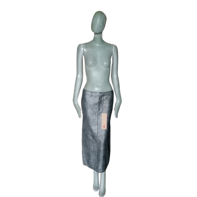 Jupe midi AK deadstock coton enduit métallisé