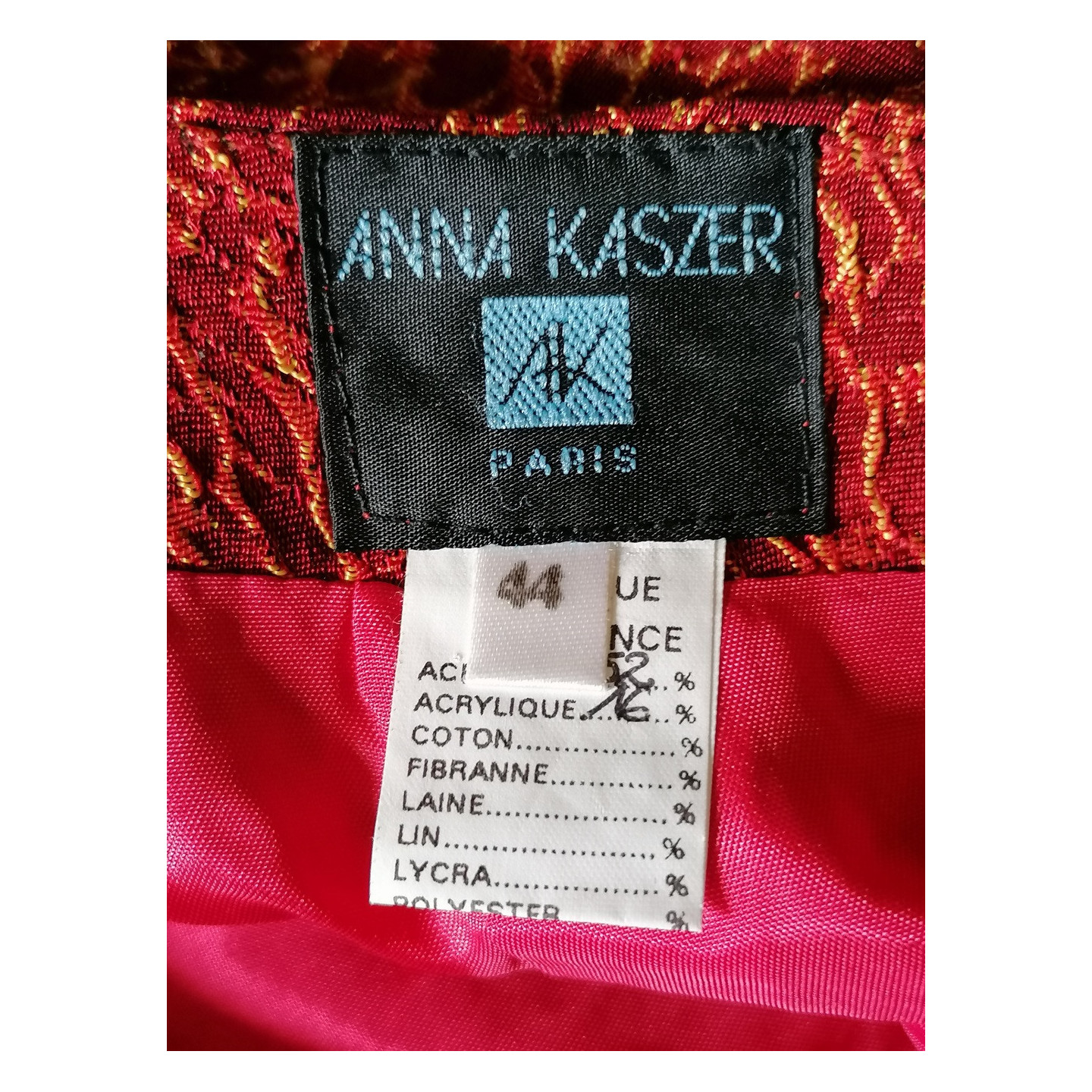 Jupe archive vintage Anna Kaszer en acétate imprimé
