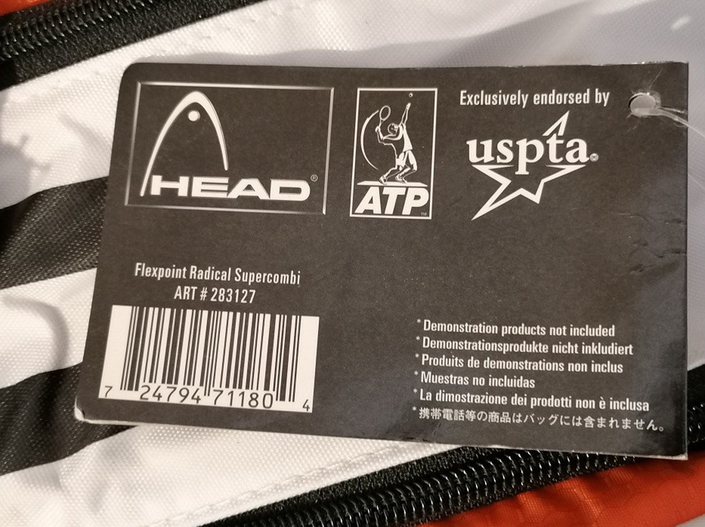 Sac de tennis HEAD Flexpoint Radical Supercombi 8/10 raquettes 75L – Deadstock années 2000