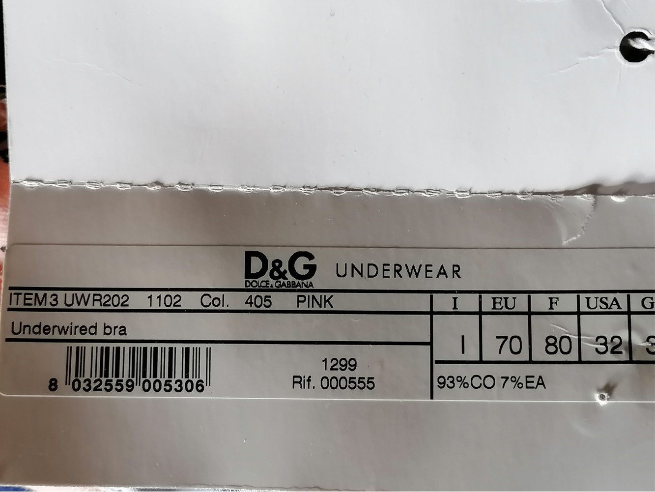 Dolce & Gabbana Y2K – Soutien-gorge vintage deadstock circa 2001-2005
