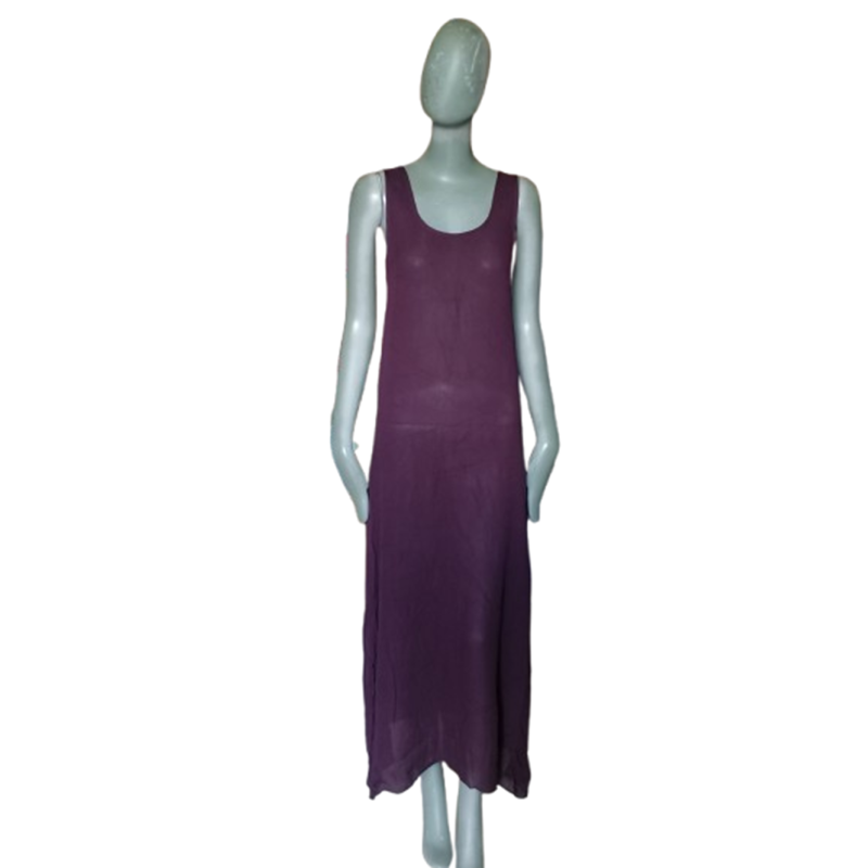 ETRO Milano – Robe longue en soie prune Made in Italy