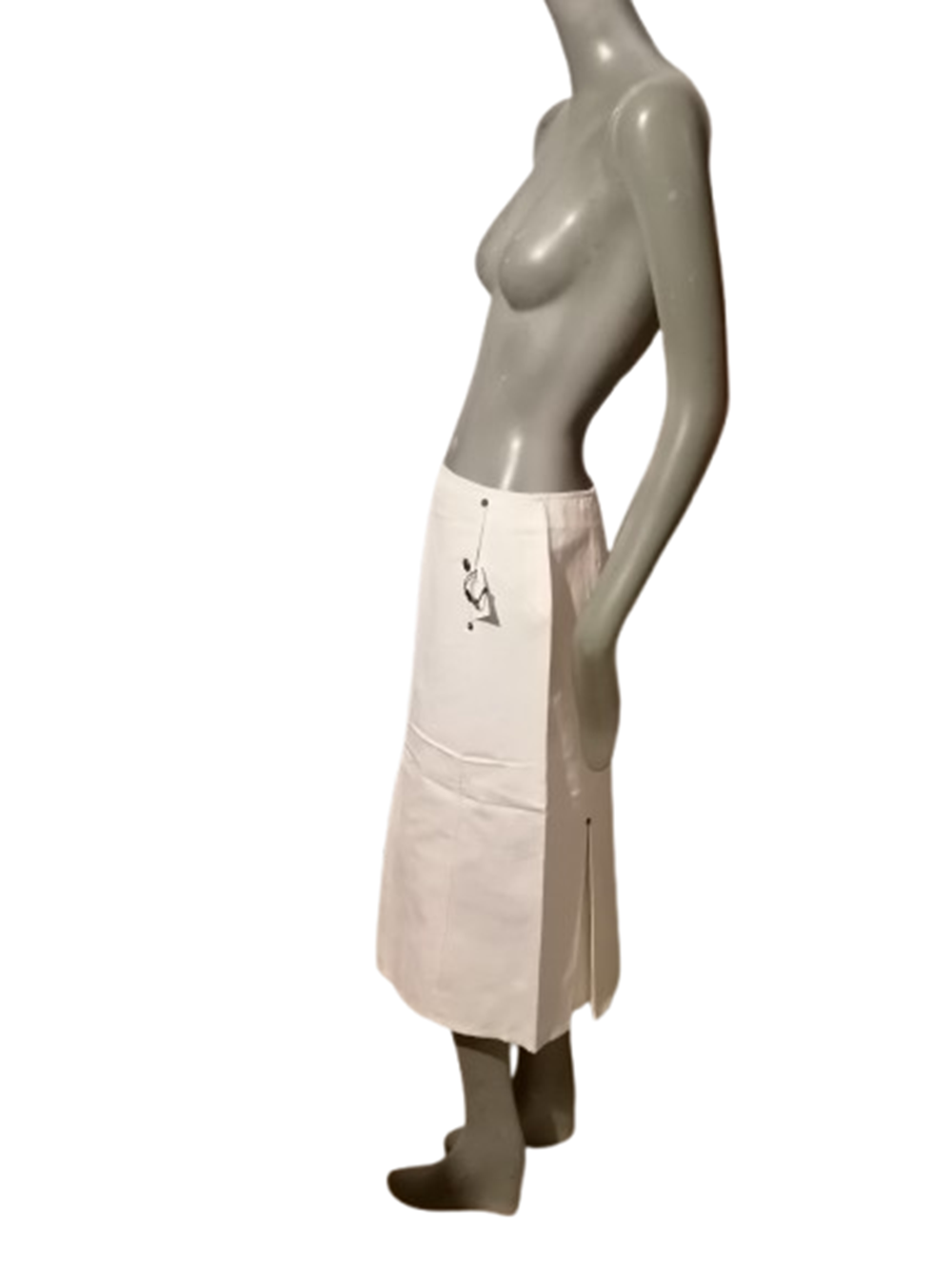 Jupe midi Valentino Roma vintage archive coton blanc