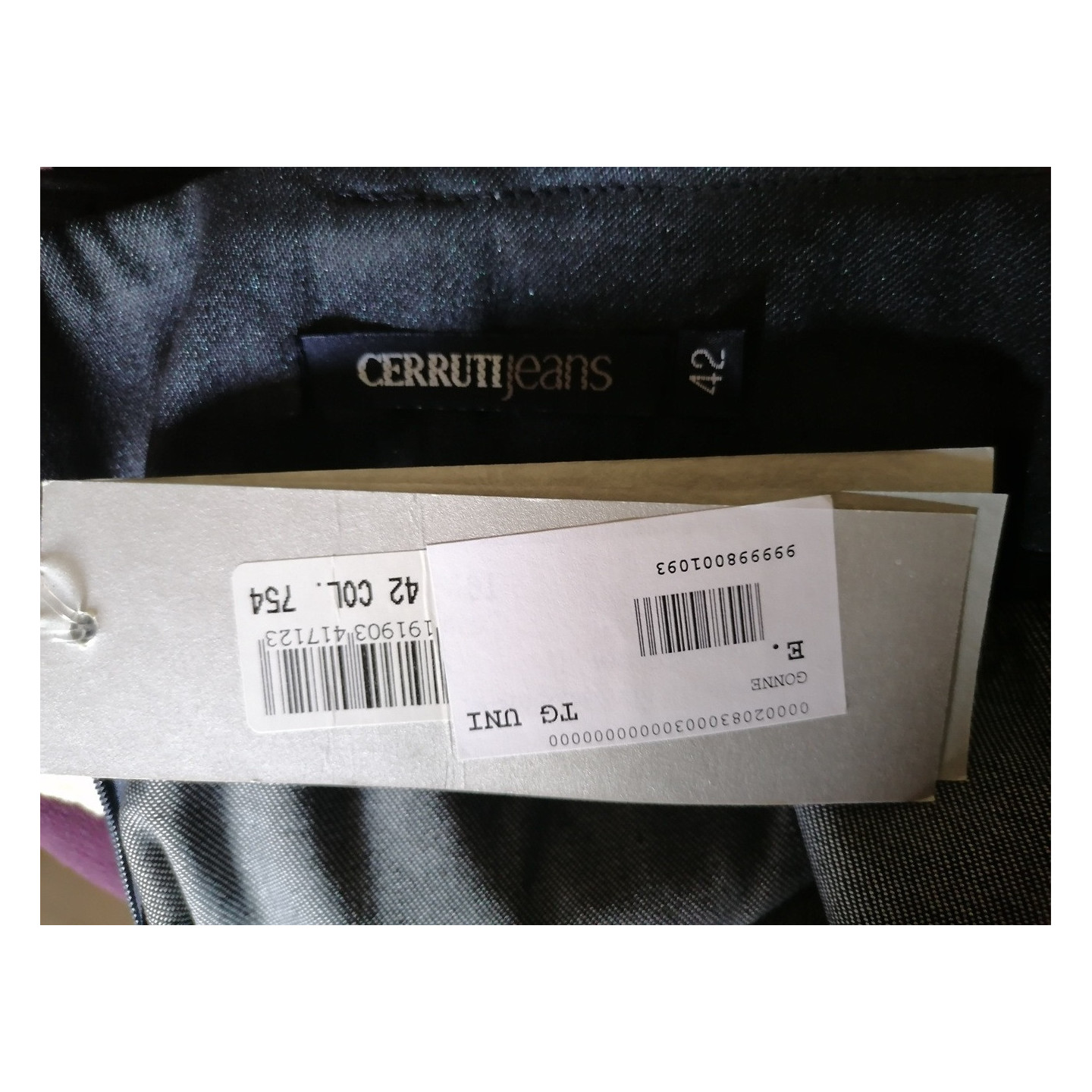 Jupe Crayon Archive Cerruti Jeans Deadstock Effet Enduit