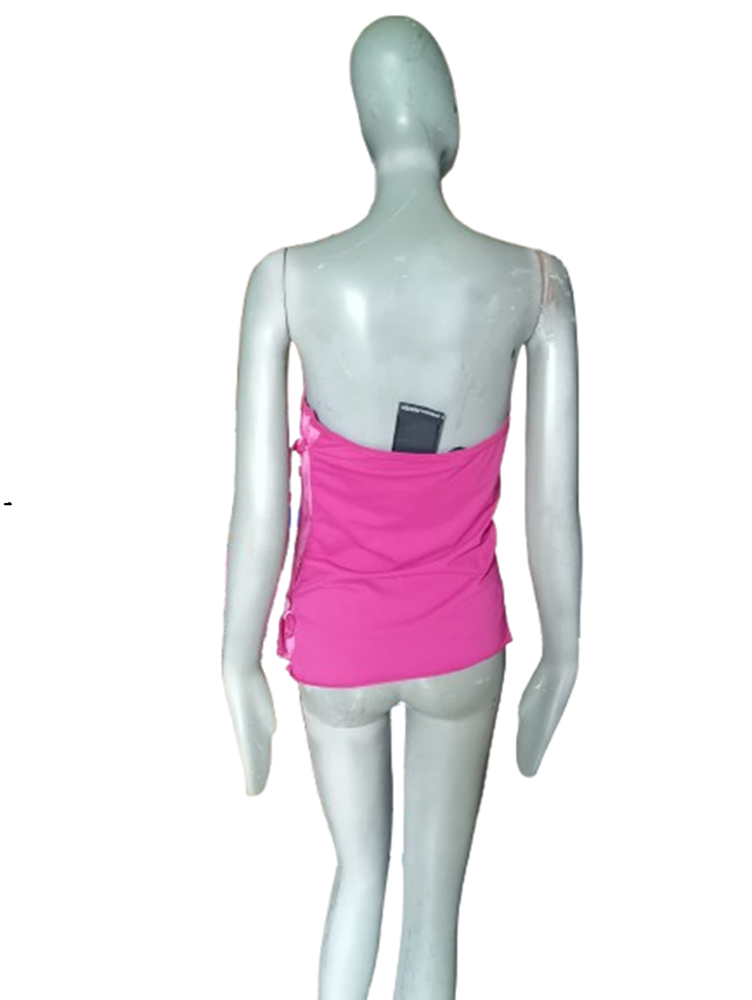 Top Bandeau Collection Privée Deadstock Y2K Fuchsia & Cuir