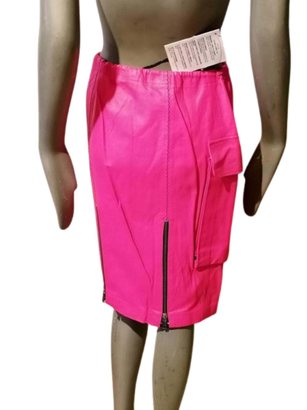 Jupe JC de Castelbajac Vintage en Cuir Rose Fuchsia – Collector
