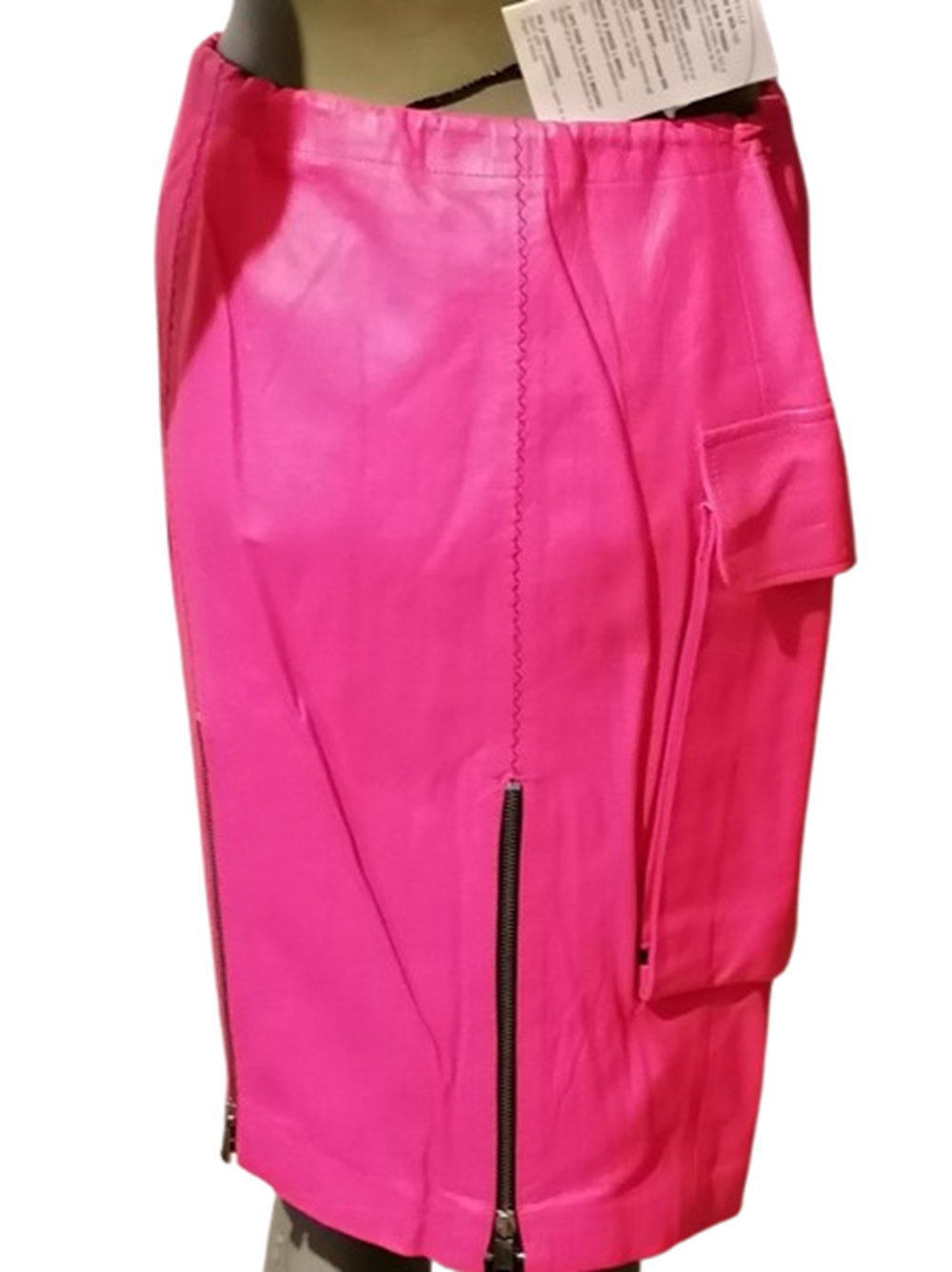 Jupe JC de Castelbajac Vintage en Cuir Rose Fuchsia – Collector