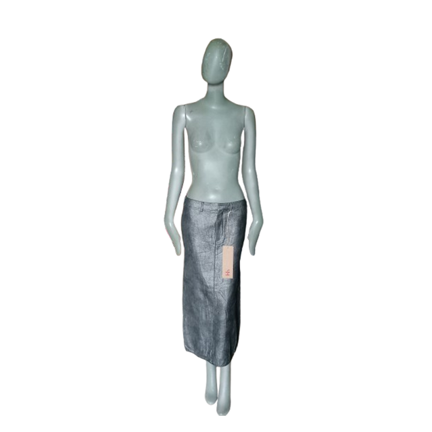 Jupe midi AK deadstock coton enduit métallisé