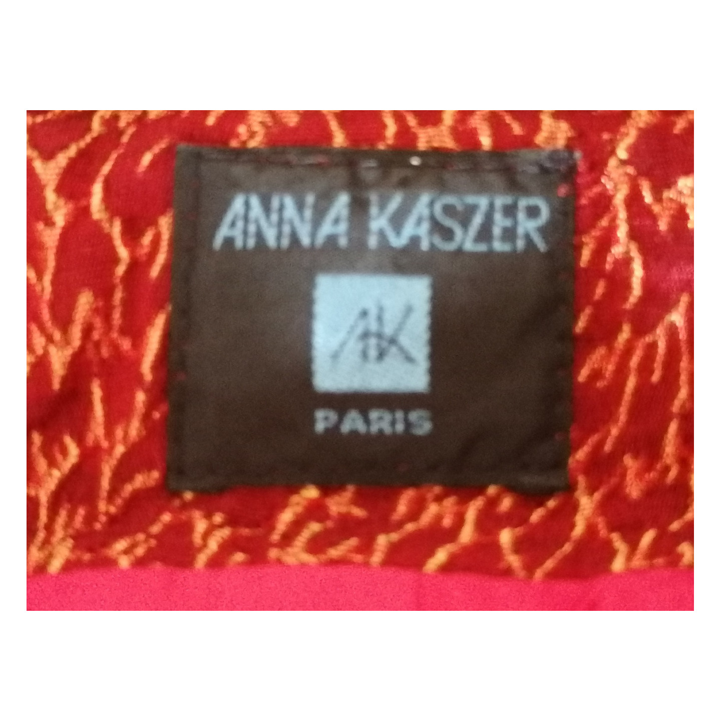 Veste vintage Anna Kaszer Paris rouge à empiècement floral