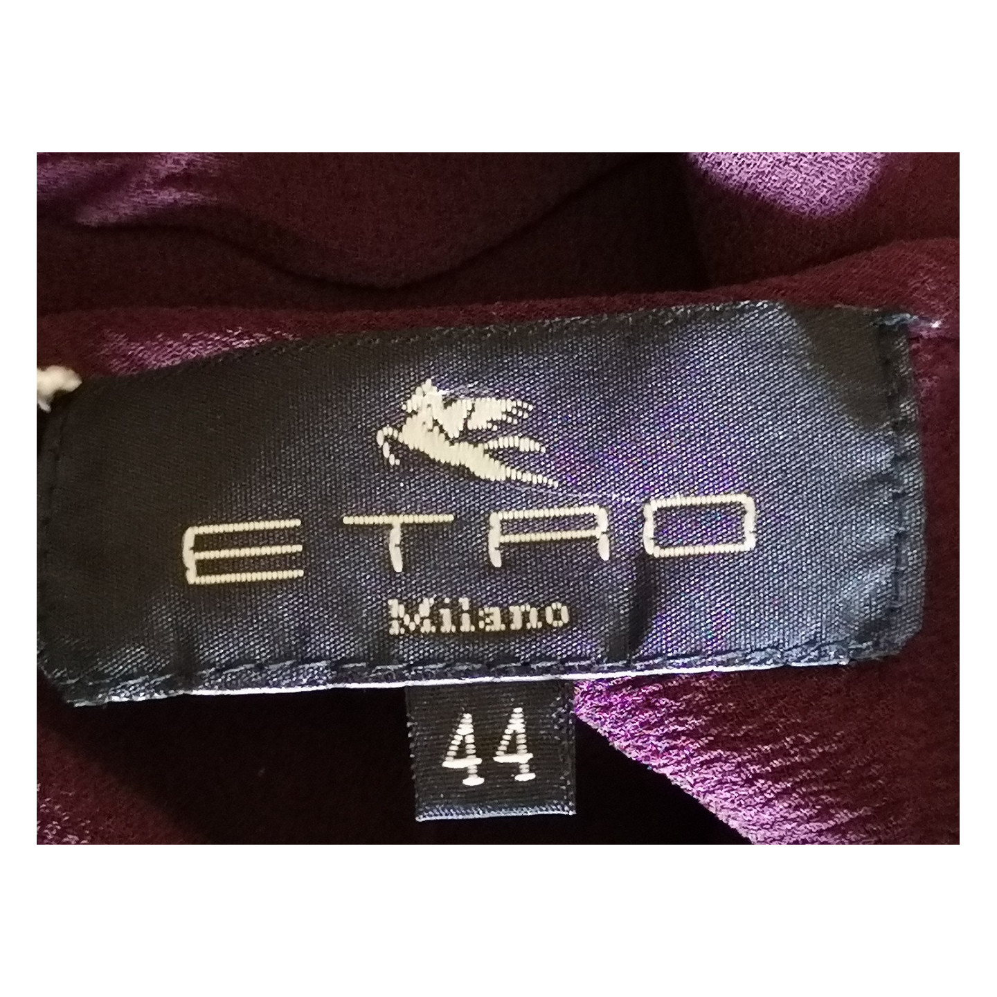 ETRO Milano – Robe longue en soie prune Made in Italy
