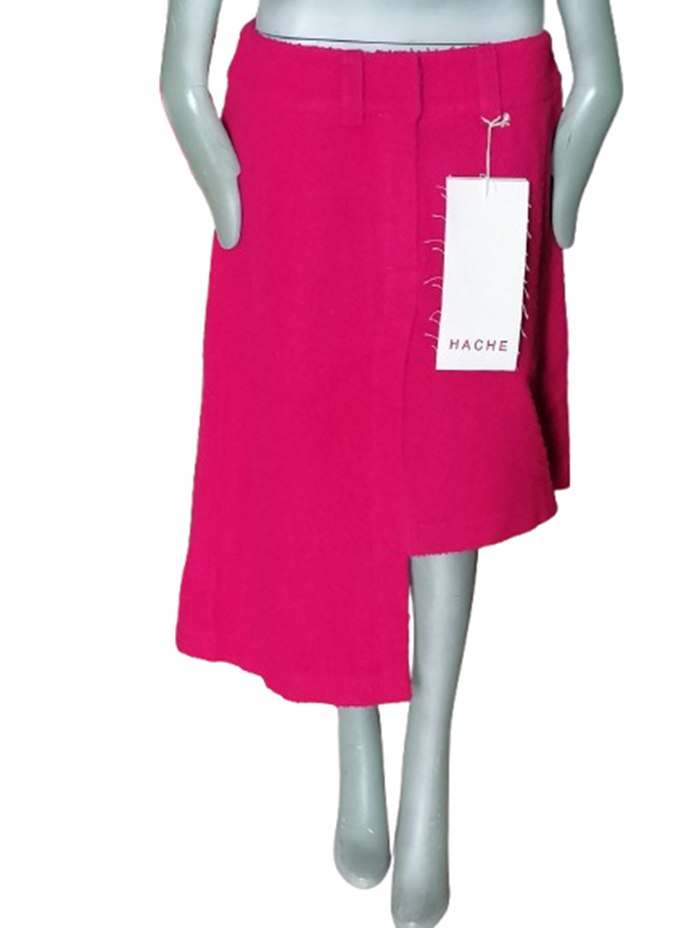 HACHE Archive Deadstock – Jupe asymétrique 100 % laine vierge