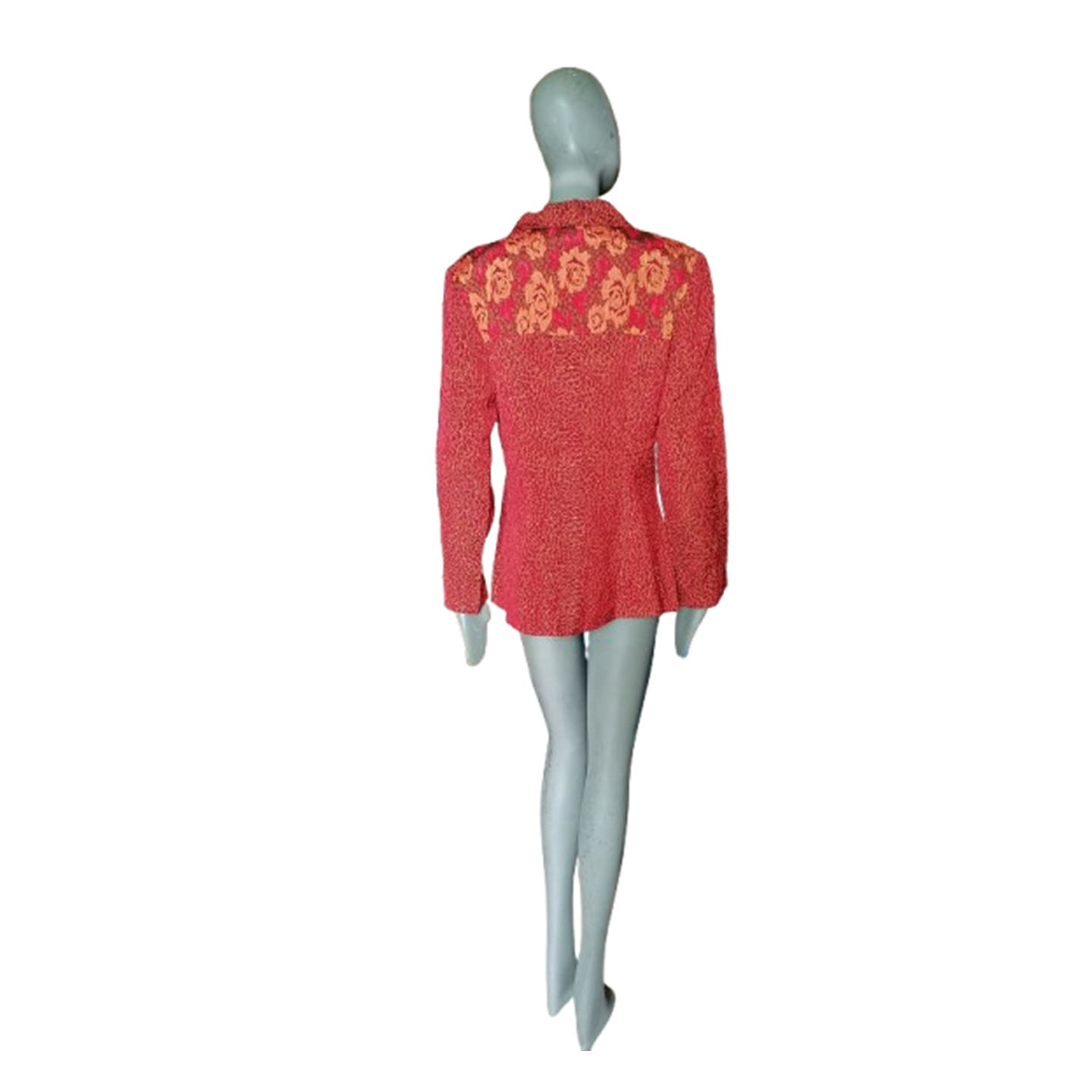 Veste vintage Anna Kaszer Paris rouge à empiècement floral