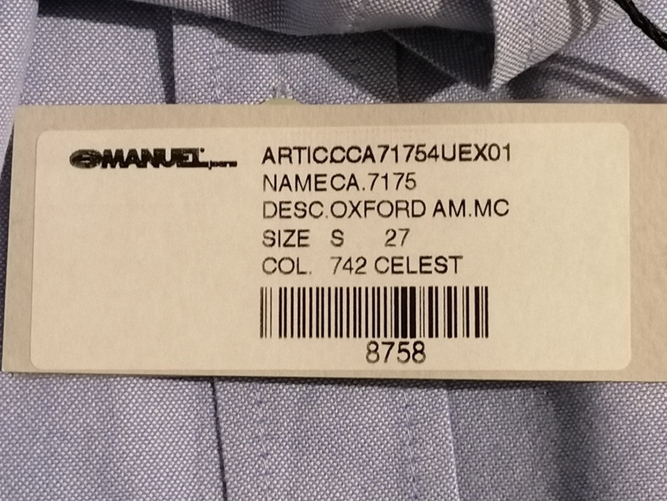 Chemise Emanuel Jeans Deadstock Made in Italy Grandes Tailles