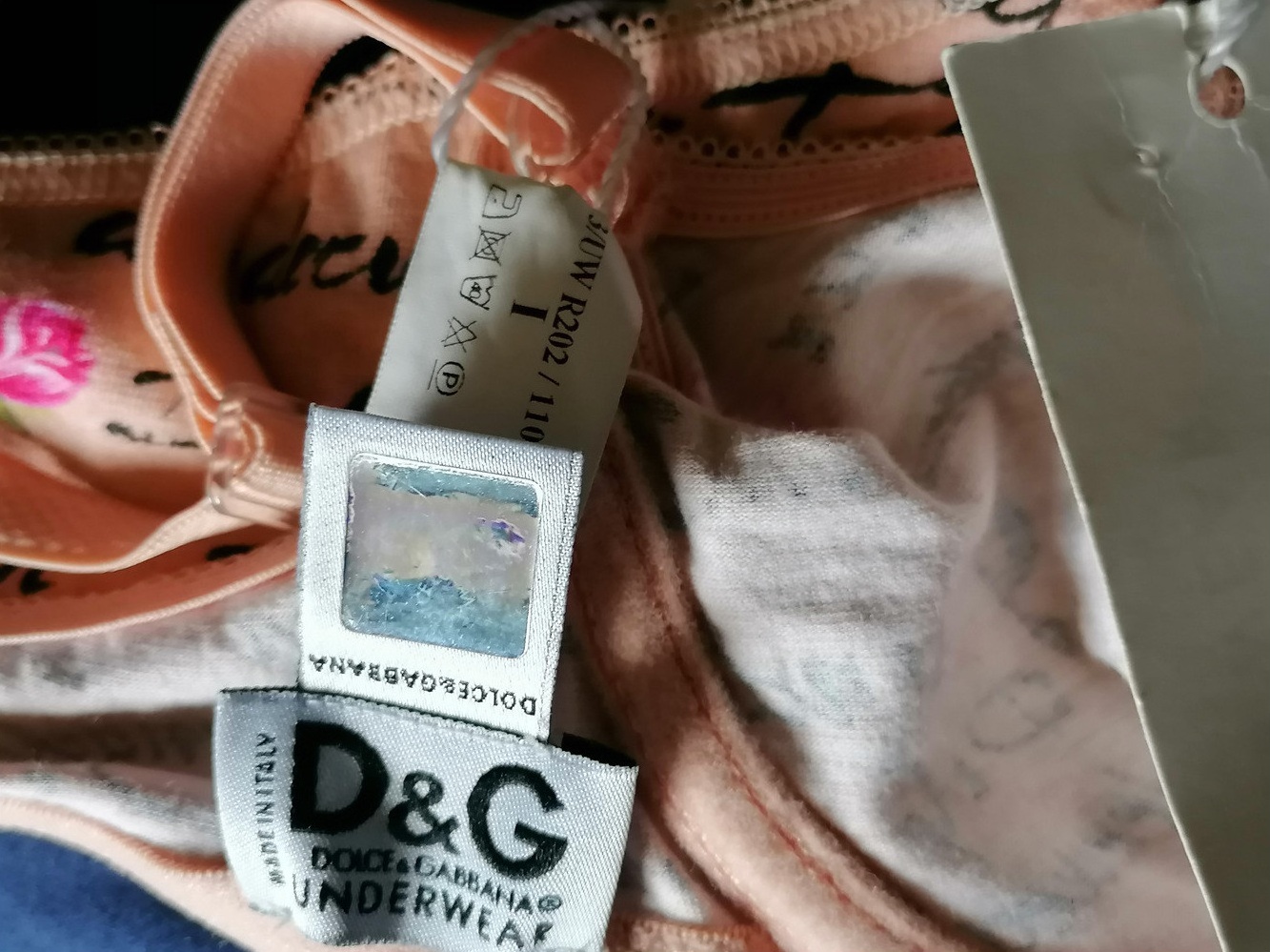 D&G Underwear Archive Y2K – Soutien-gorge Deadstock Rose Logo All Over