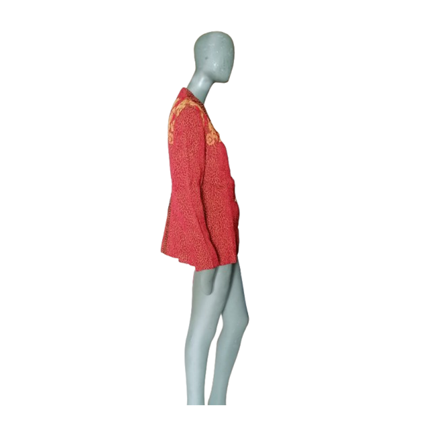 Veste vintage Anna Kaszer Paris rouge à empiècement floral