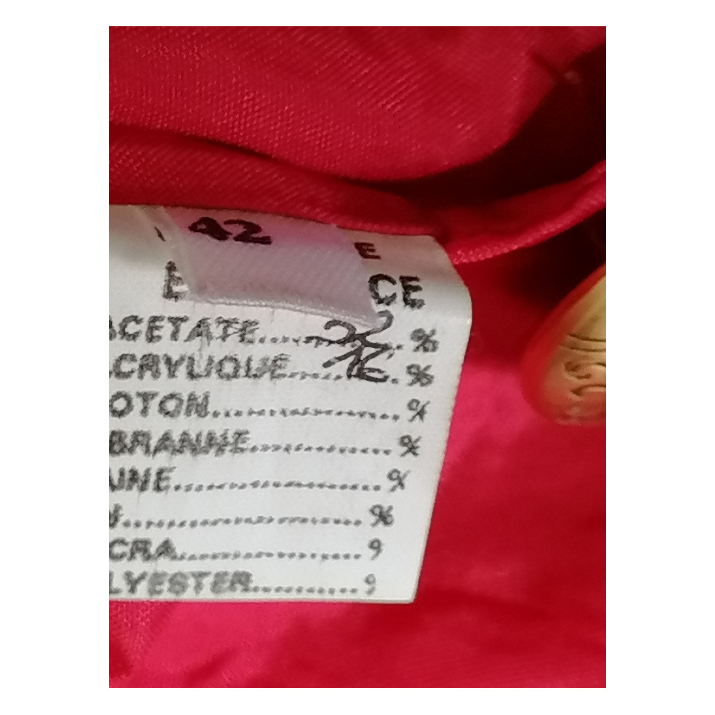 Veste vintage Anna Kaszer Paris rouge à empiècement floral