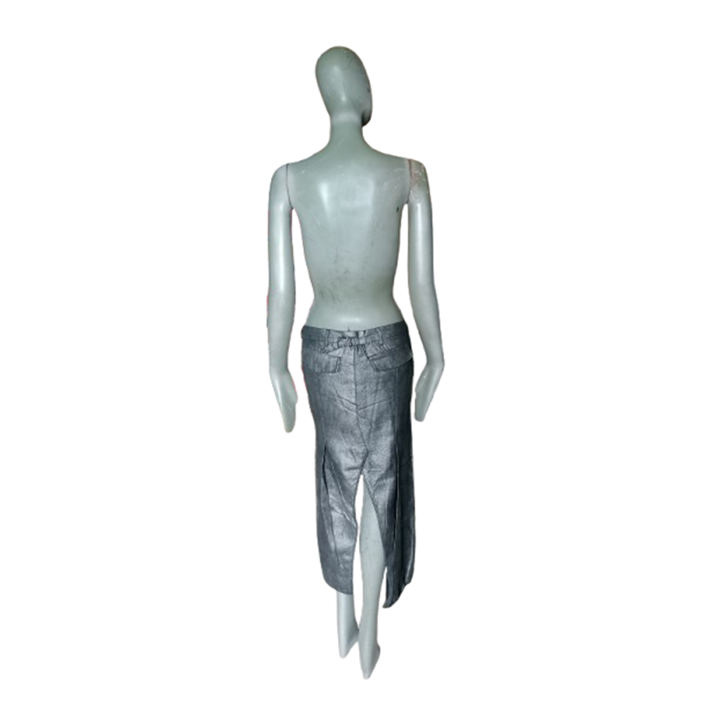 Jupe midi AK deadstock coton enduit métallisé
