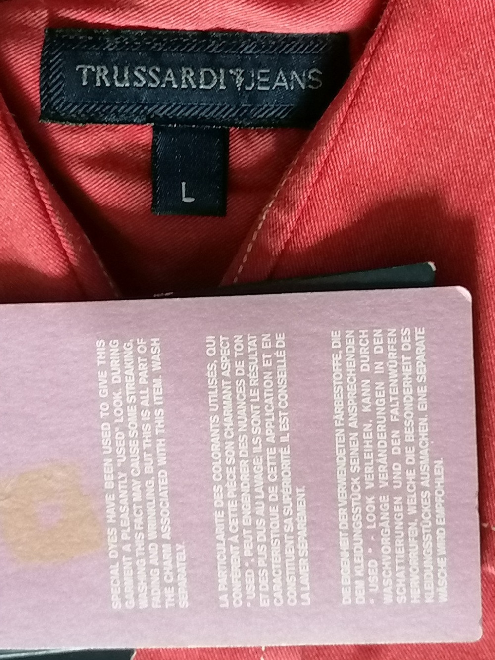 Chemise Trussardi Jeans rose vintage deadstock
