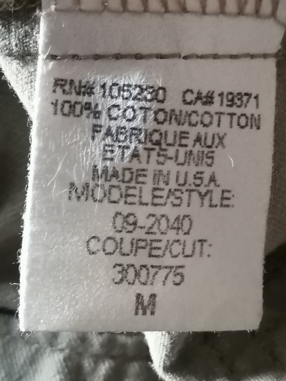 Vêtement haut test