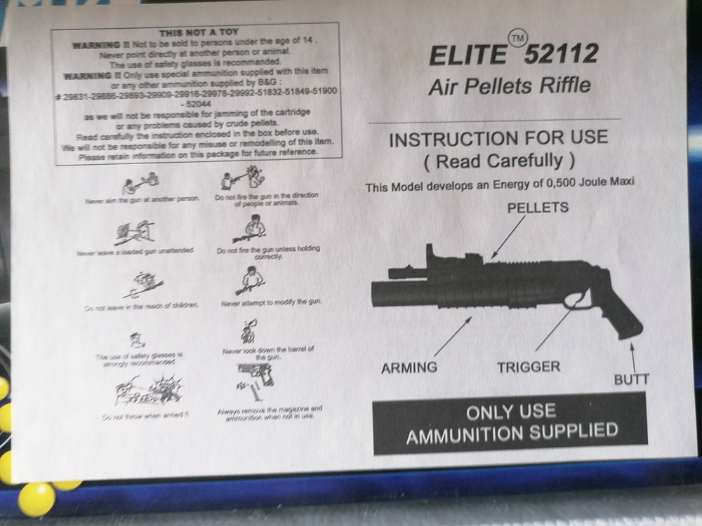 Fusil à pompe ELITE 52112 vintage 47 cm avec boîte et notice